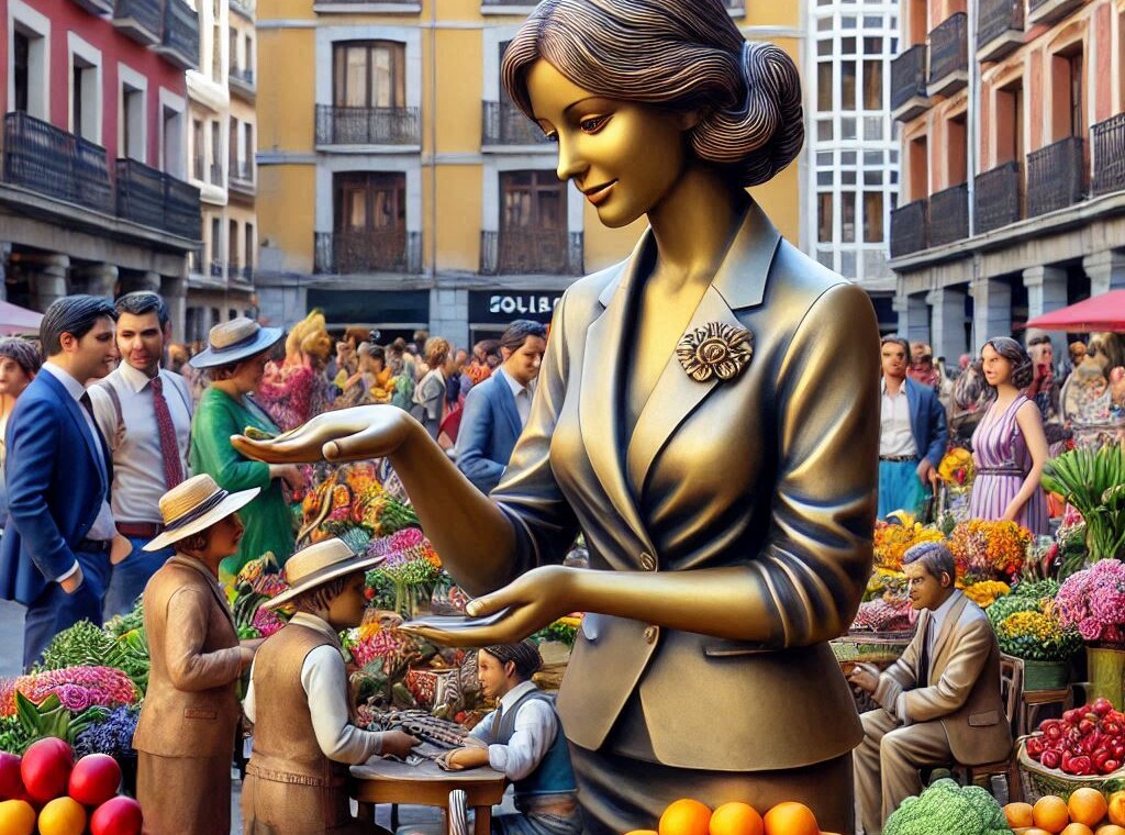 escultura de las vendedoras en oviedo
